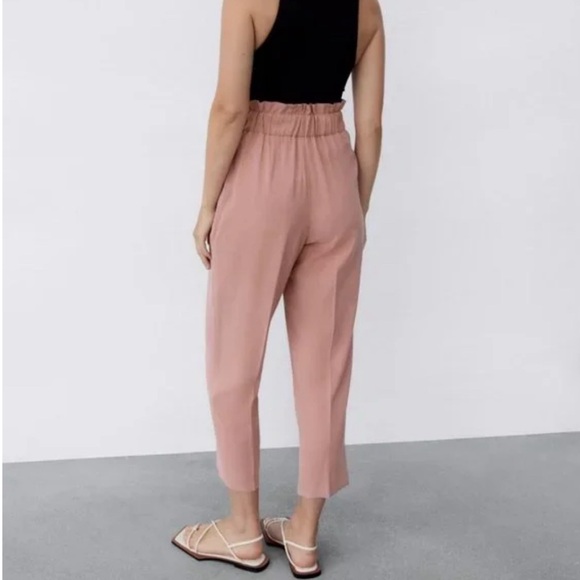 NWOT ZARA HIGH WAIST TROUSERS CULOTTES WITH BELT - Picture 4 of 16